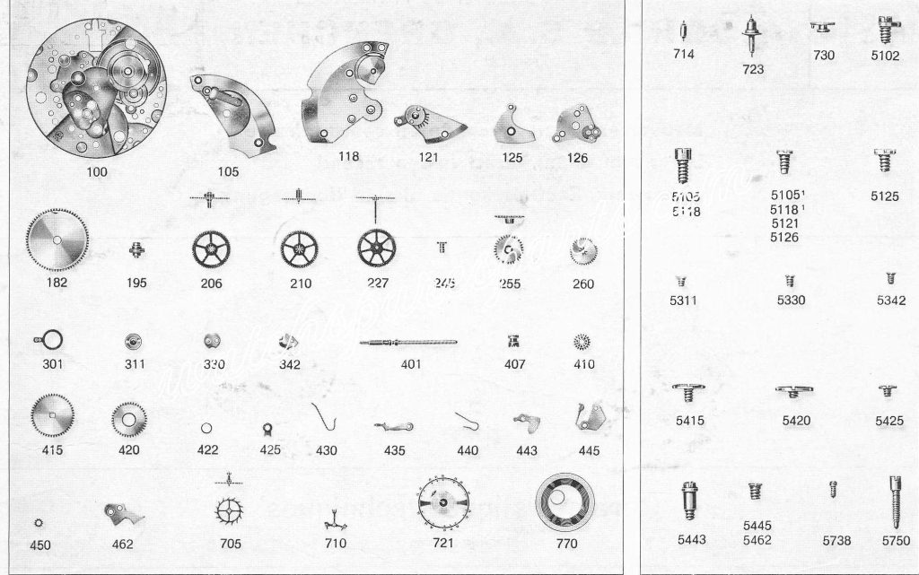 A Schild AS Calibre 1704 Watch spare parts