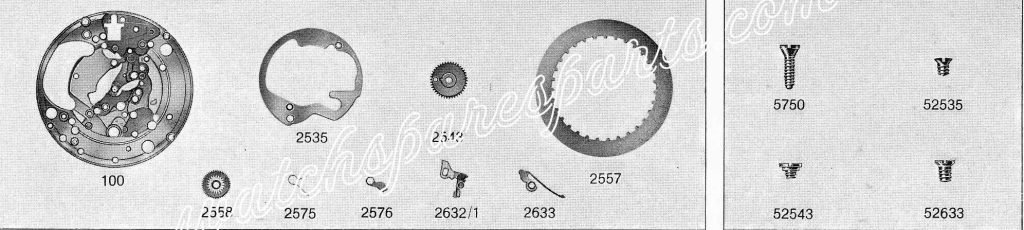 A Schild AS Calibre 1715 watch date parts